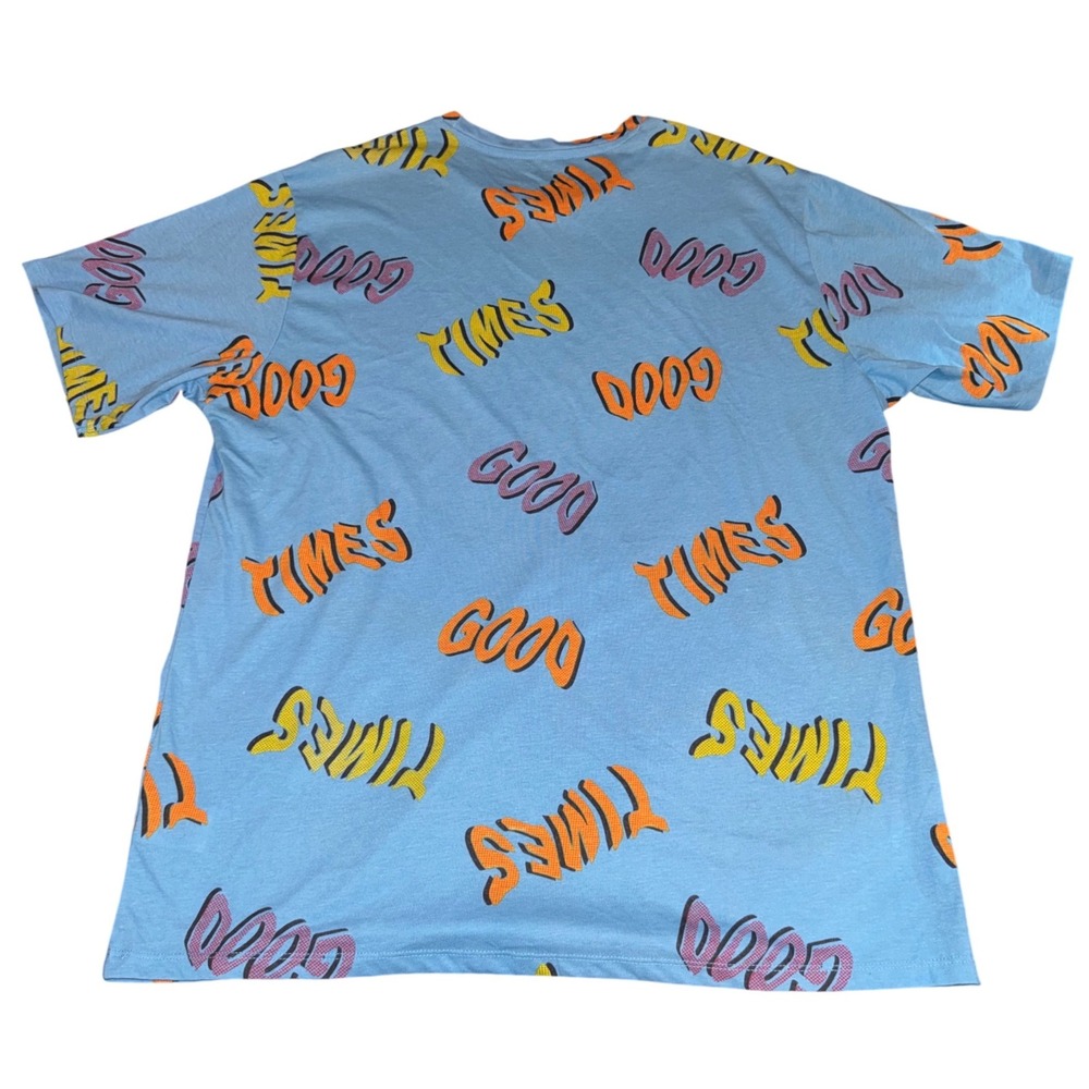4th Dimension "Good Times" All Over Graphic Tee Blue Men's XL Streetwear - Picture 6 of 6